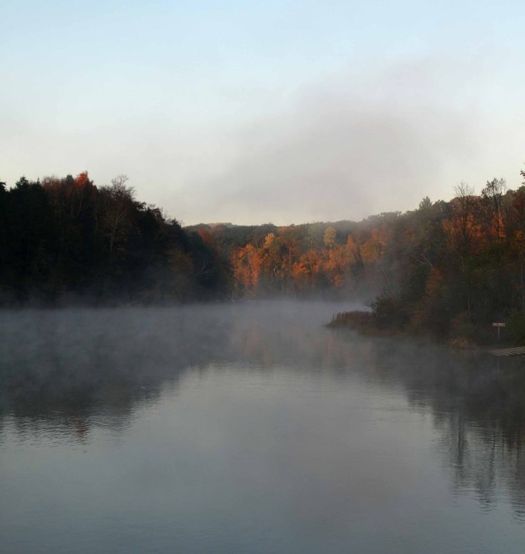 Along the misty Manistee River, Lower Peninsula, October 2016